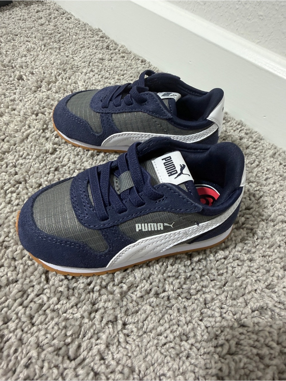 Puma Toddler Navy and Gray Classic Runner